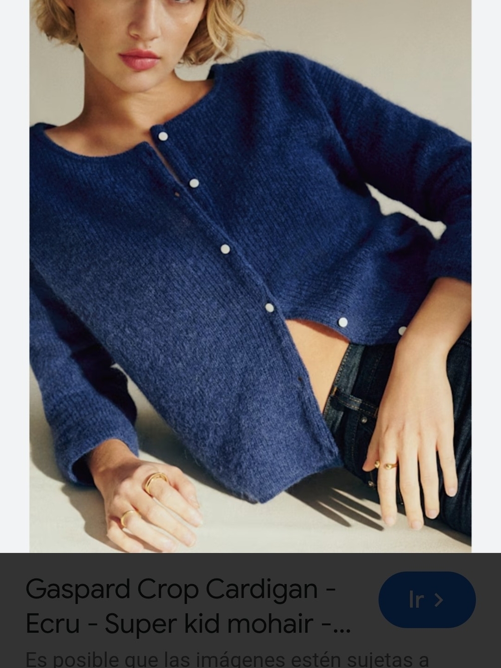 Blue Crop Cardigan - Women's Button-Front Knit